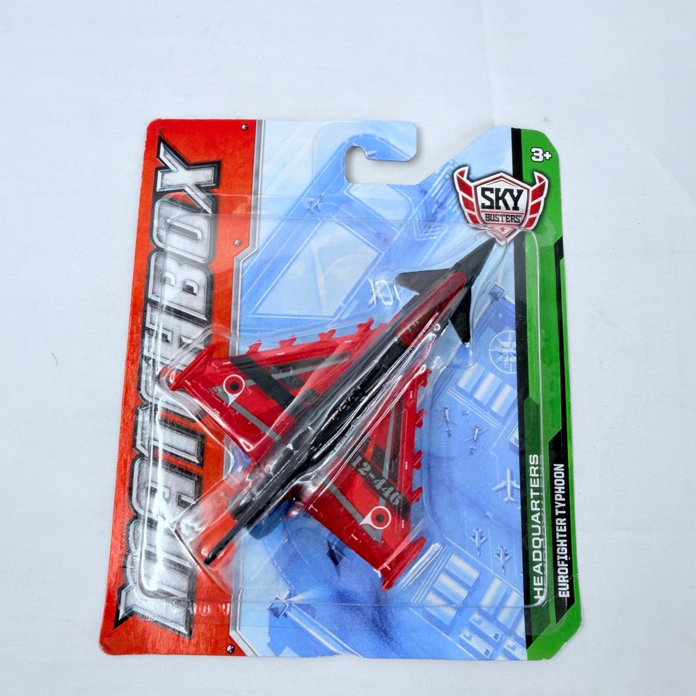 Matchbox Sky Busters Eurofighter Typhoon Red Black Jet W5329 2012 Headquarters